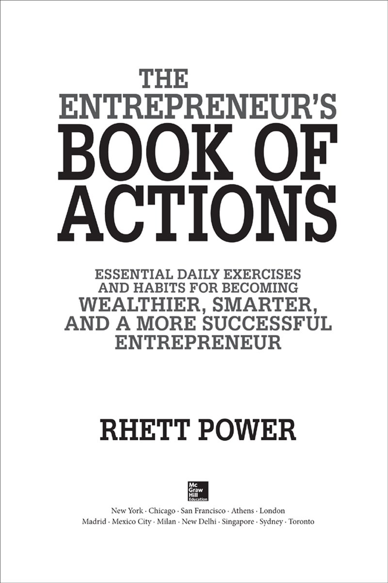 8. 'The Entrepreneur's Book of Actions' by Rhett Powers