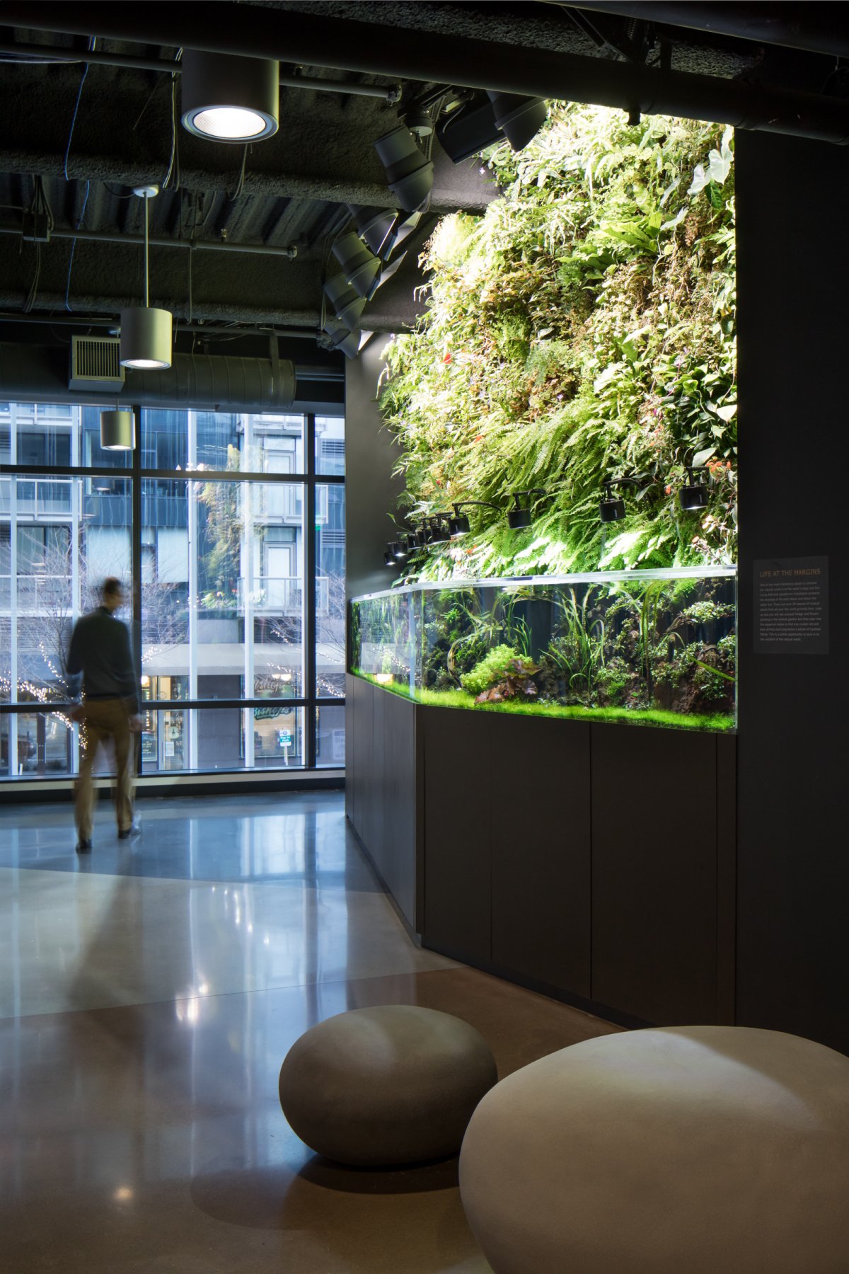 Amazon tries to put some green space inside the building, too.