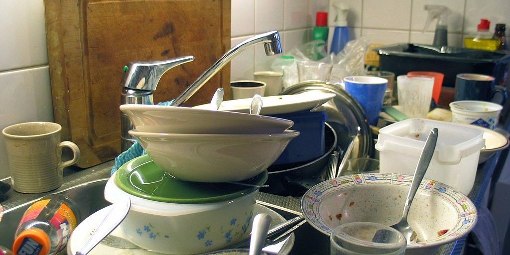 Do not push away or stack your dishes