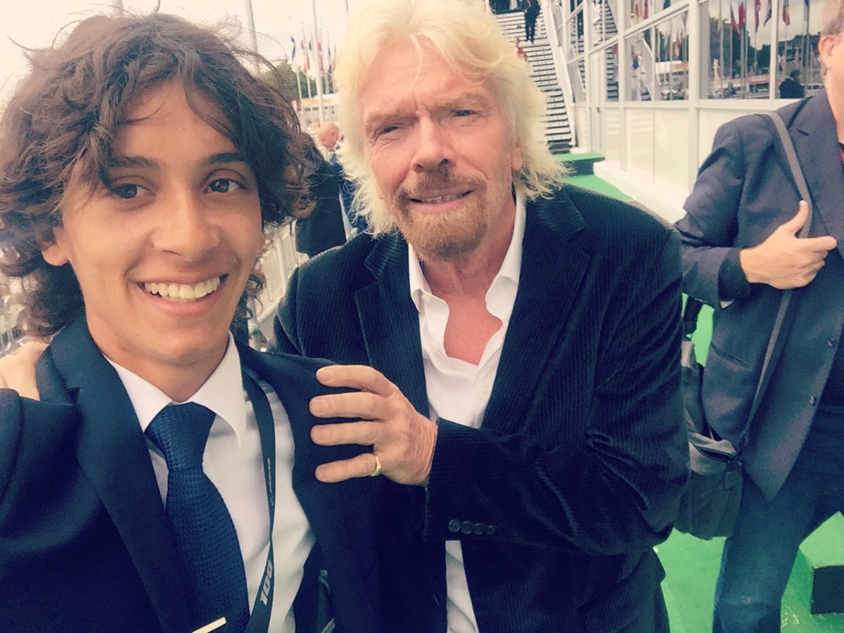 He was 'constantly reading about trends' in aviation and was inspired by Richard Branson, a hero he has since had the chance to meet. He read his book at a very young age.