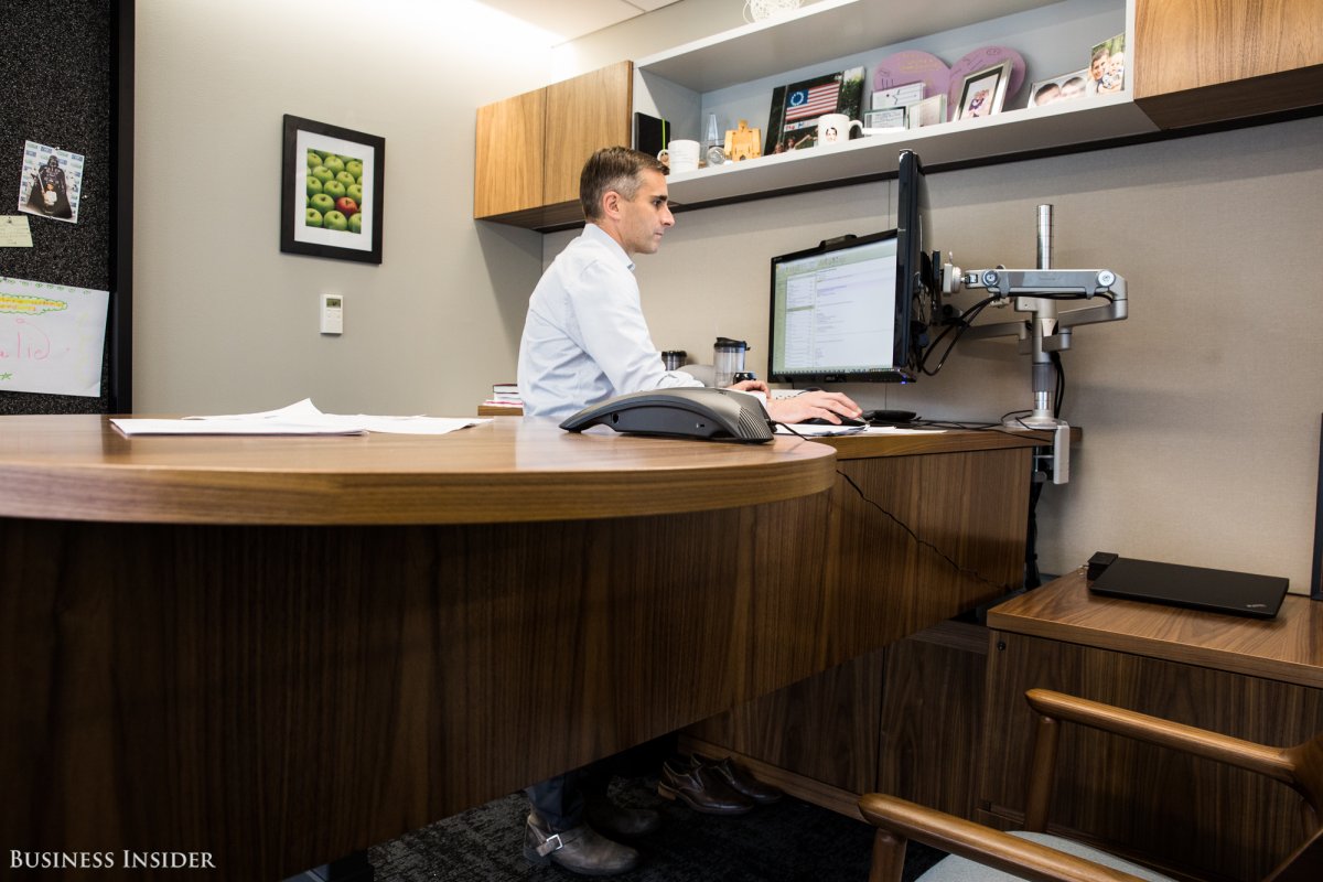 Health was also a major concern for many employees. Standing desks were installed throughout the office.