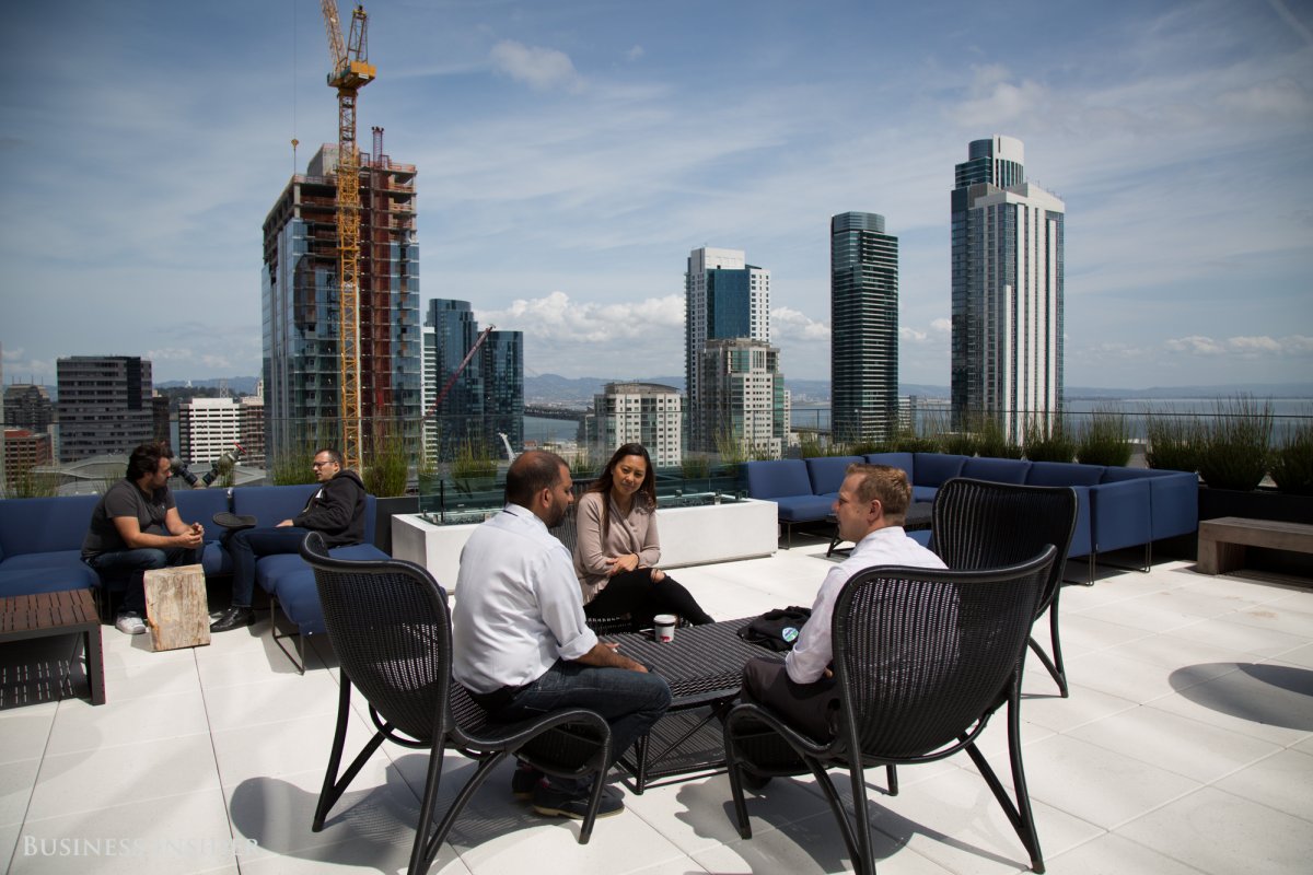 It offers breathtaking views. (That's Salesforce's $1 billion skyscraper going up in the background. It will be the tallest building in San Francisco upon completion in 2017.)