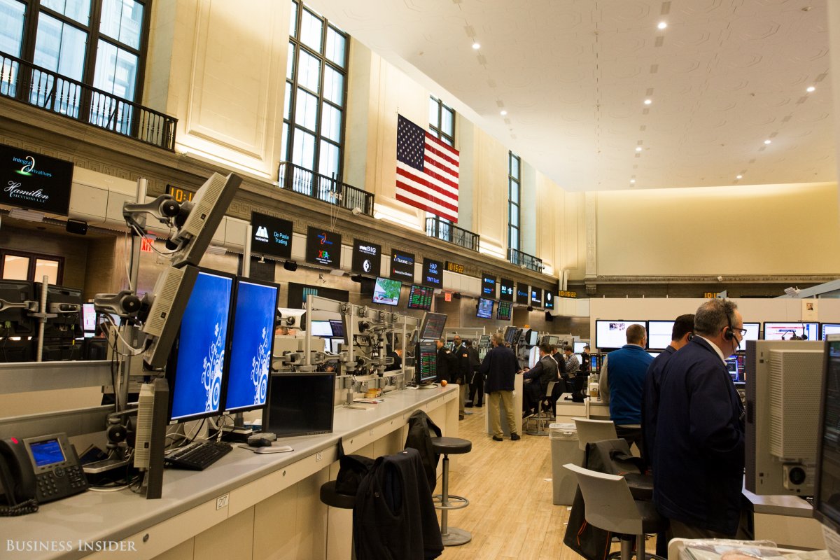 Just next to the trading floor is the Buttonwood Room, where 250 brokers, clerks, market makers, and clearing firm employees work.