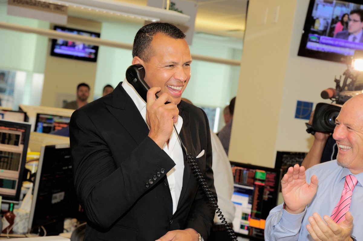 MLB star Alex Rodriguez was on the phone taking calls.