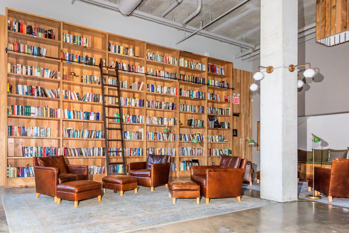 Next, we visited the office's massive library —  a great place to come if you want an extra quiet place to work.