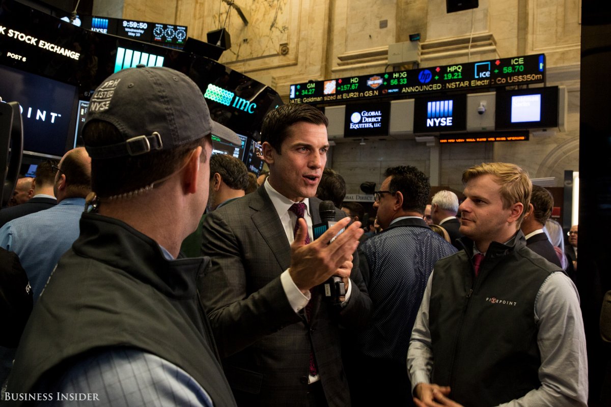 NYSE president Tom Farley was also on the floor, congratulating Five Point employees and giving press interviews.