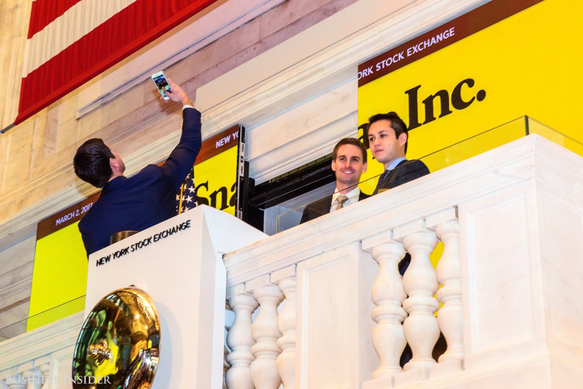 Snap went public on Thursday, March 2 at a roughly $33 billion valuation. Spiegel instantly added about $1.6 billion to his net worth based on Snap's 44% jump in share price.