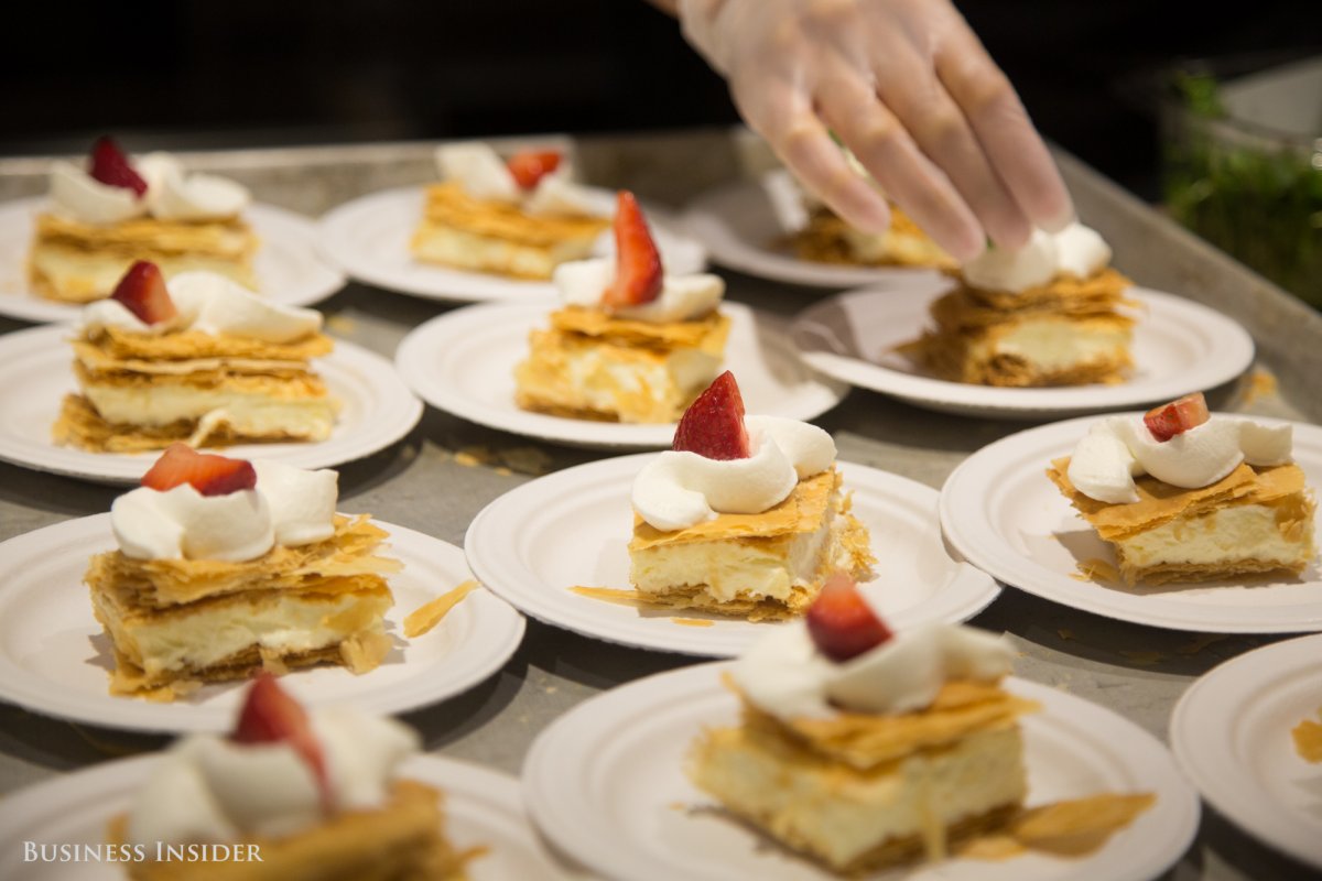 The menu rotates daily, but employees can always find salad, sandwiches, stir fry, and a dessert. These lemon tarts made in-house looked spiffy and tasted delicious.