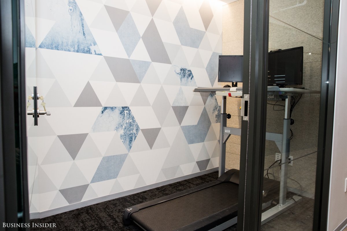 There are also a few treadmill desks available for use throughout the office, in their own private rooms.