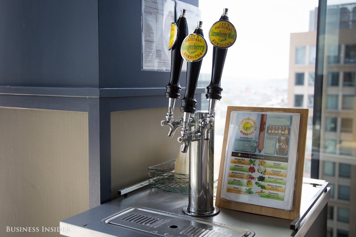 There are also three varieties of kombucha on tap.