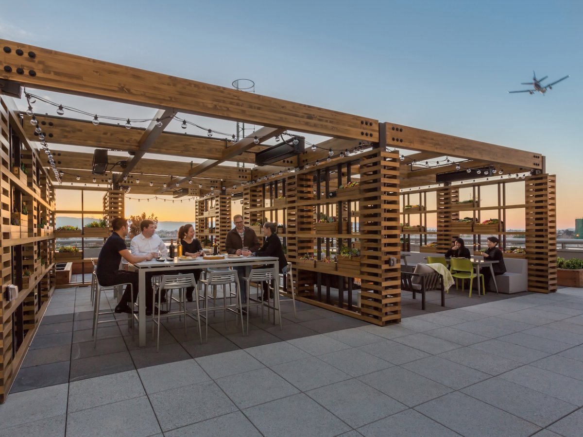 There's also an outdoor patio that's open to employees at all times.