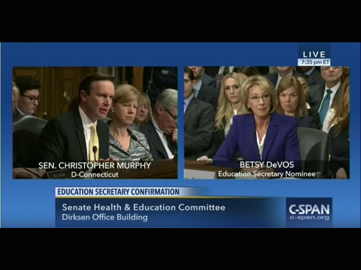 Chris Murphy and Betsy DeVos