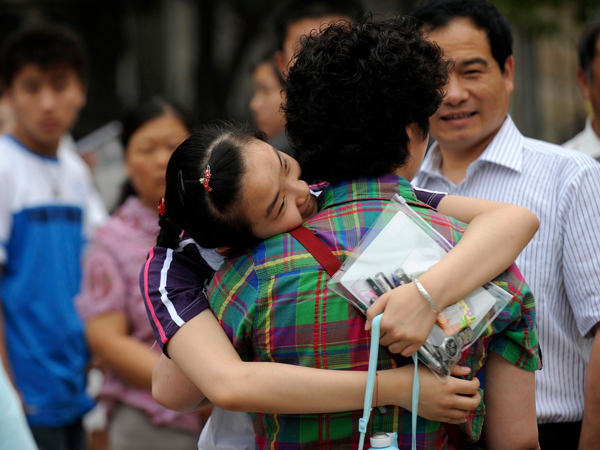 After students finish the roughly nine-hour exam that is spread out over two days, they rush out, relieved that it is all over