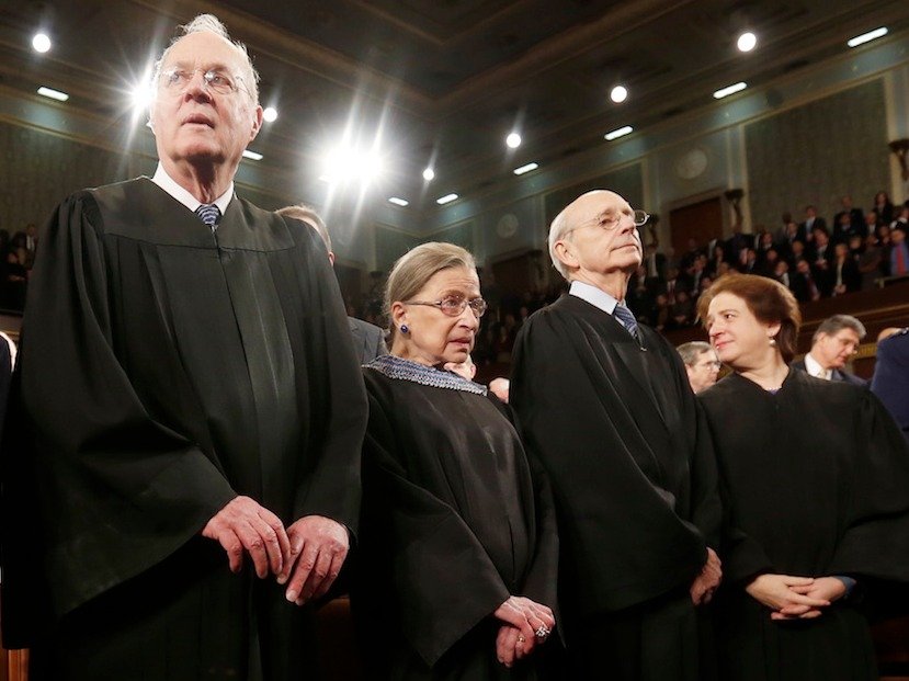 Anthony Kennedy ('61), Stephen Breyer ('64), Elena Kagan ('86), and Neil Gorsuch ('91) — associate justices of the US Supreme Court.