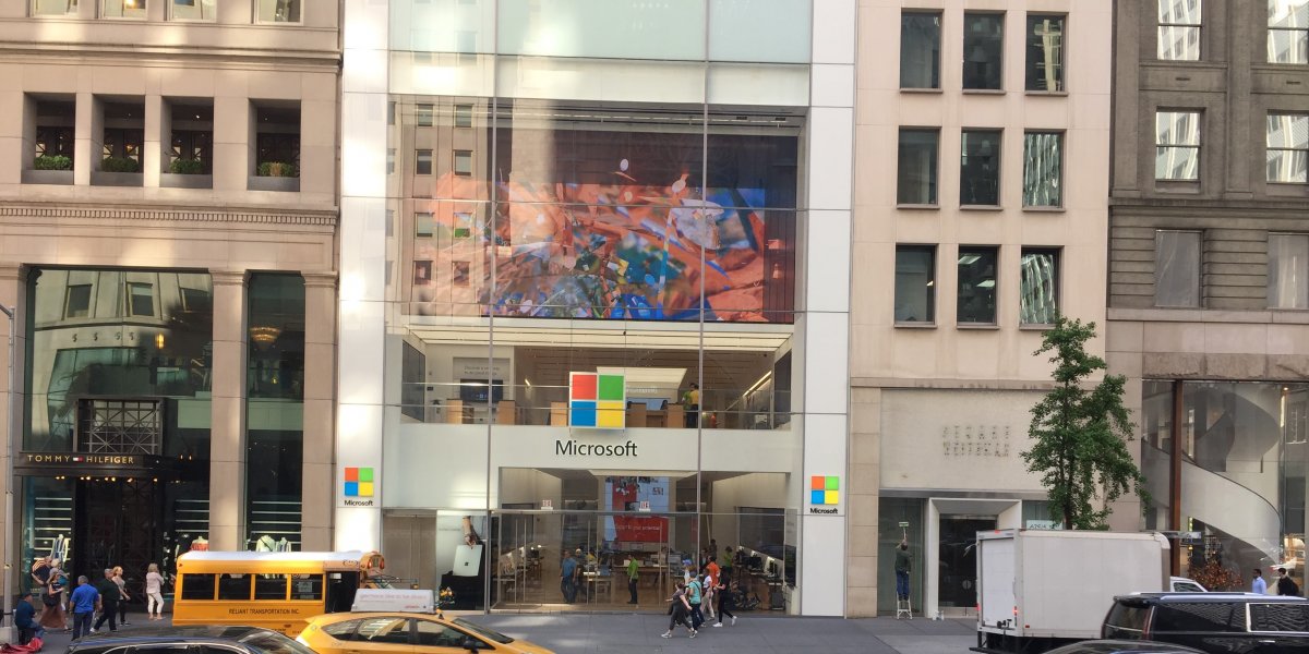 It turns out one of our photo locations, a church, was across the street from the Microsoft Store.