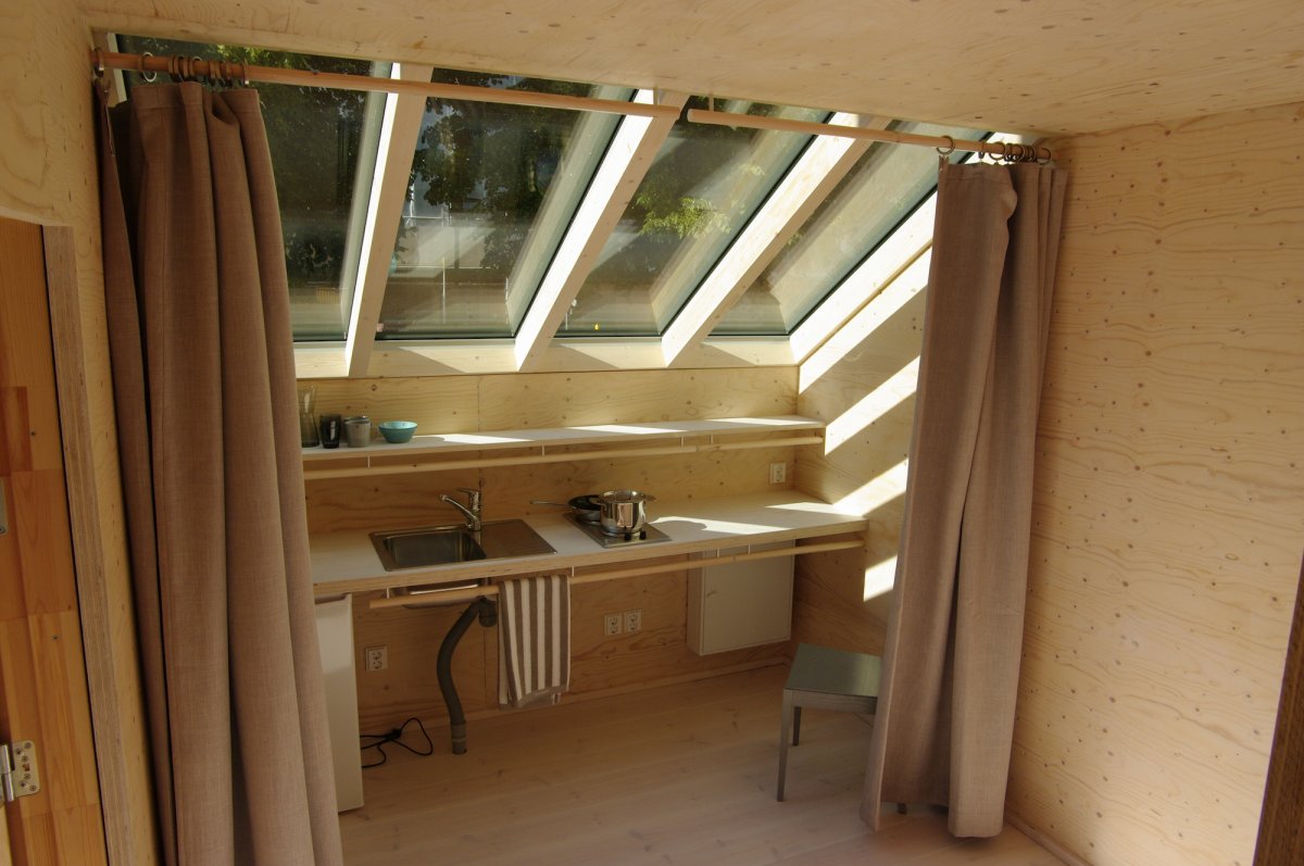 Large skylights on every level let in natural light.
