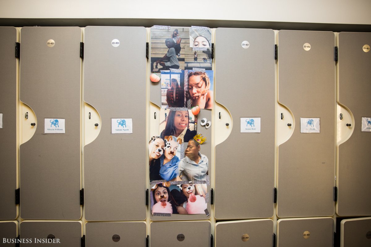 Most students didn't seem to use combination locks on their lockers. Murphy attributed this to the strong sense of community and trust between Léman students.