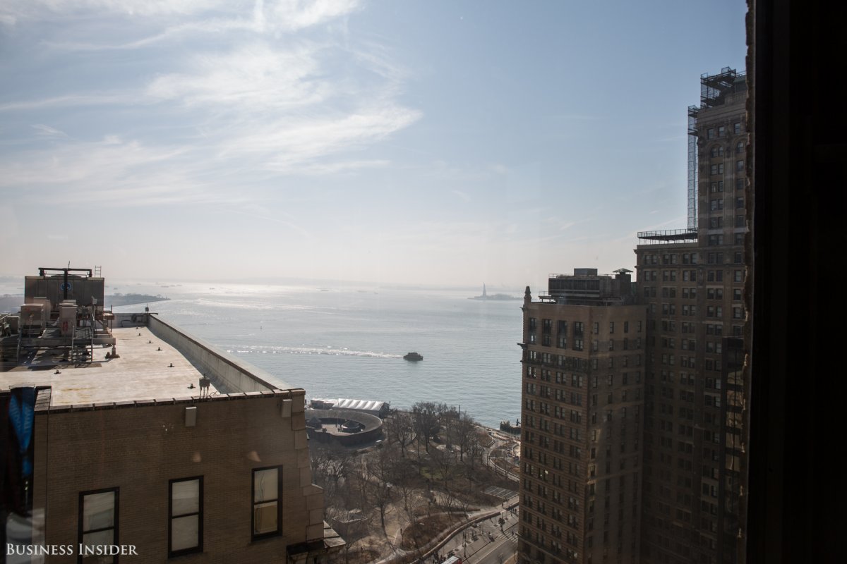 The room was bright and offered a view of the Statue of Liberty from the 19th floor.